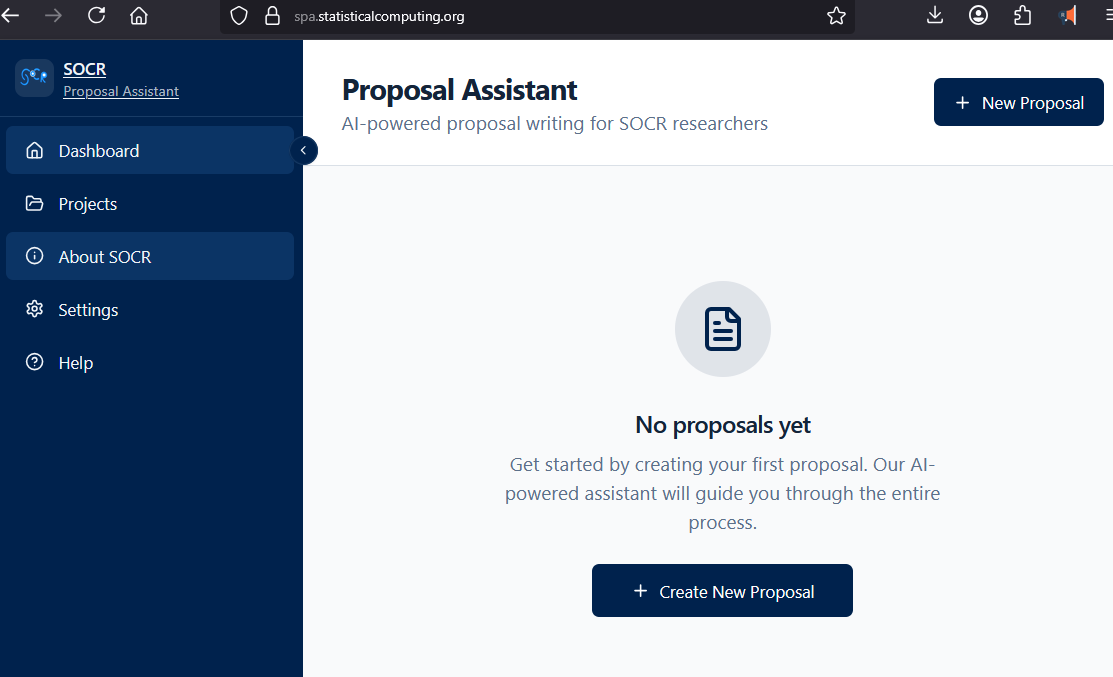 SOCR Proposal Assistant (SPA) App